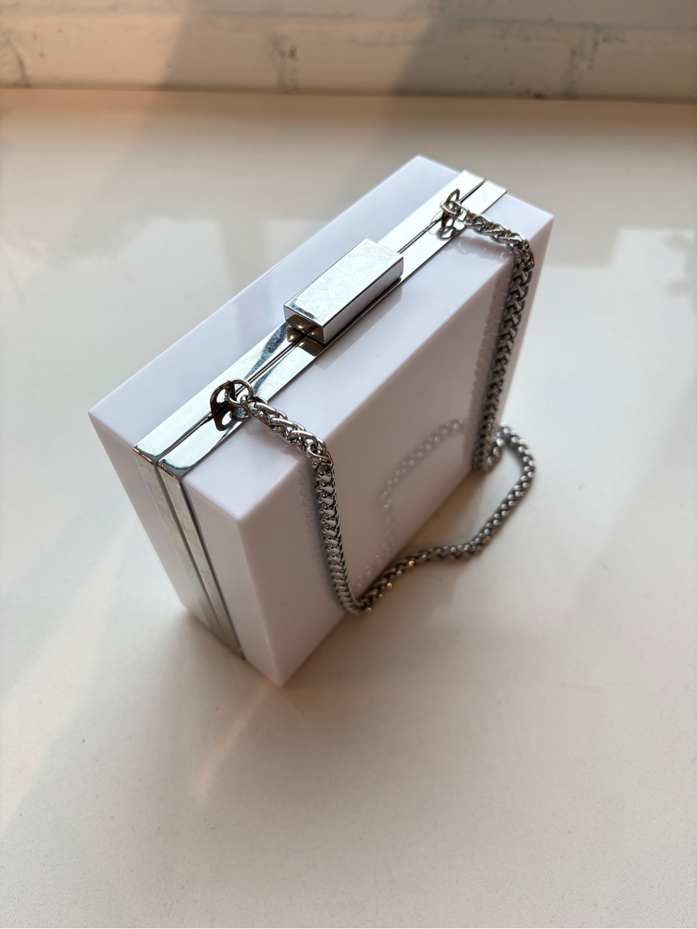 Tory Burch White Hardshell Clutch - Picture 4 of 7